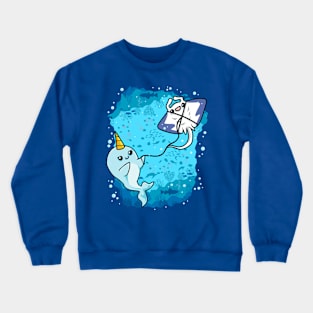 Narwhal Flying Manta Ray Kite Crewneck Sweatshirt